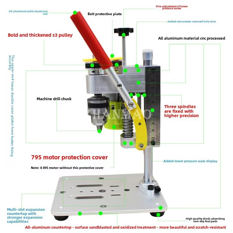 Drill Press - Mini furadeira de bancada de precisão,